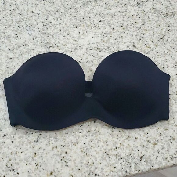 Ambrielle Black Strapless Push Up Bra, Size 38D - Picture 1 of 5